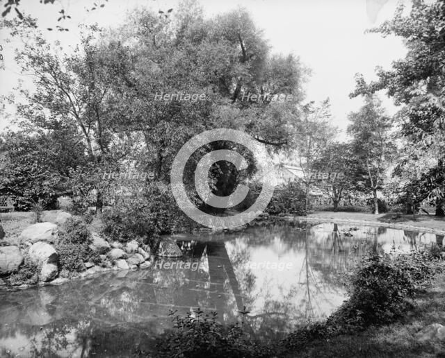 View in grounds of J.H. Wade [Park], Euclid Ave., Cleveland, ca 1900. Creator: William H. Jackson.