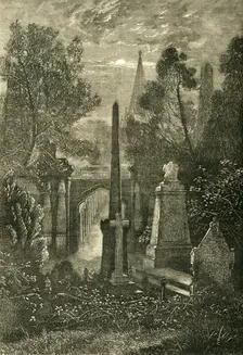 View in Highgate Cemetery c1876. Creator: Unknown