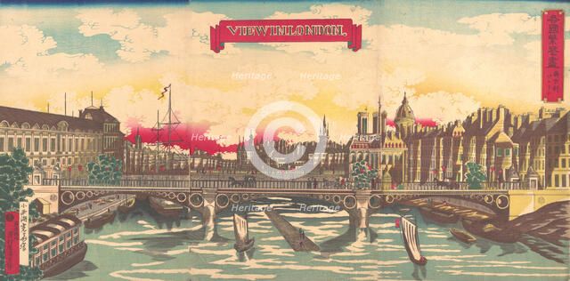 View in London, the Prosperity of Countries: London, England, September 1872.. Creator: Utagawa Yoshimori.