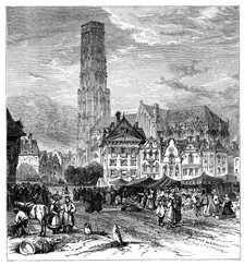 View in Mechelen, Belgium, 1900