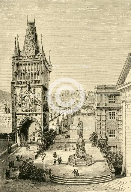 'View in Prague - The bridge Tower', 1890.   Creator: Unknown.