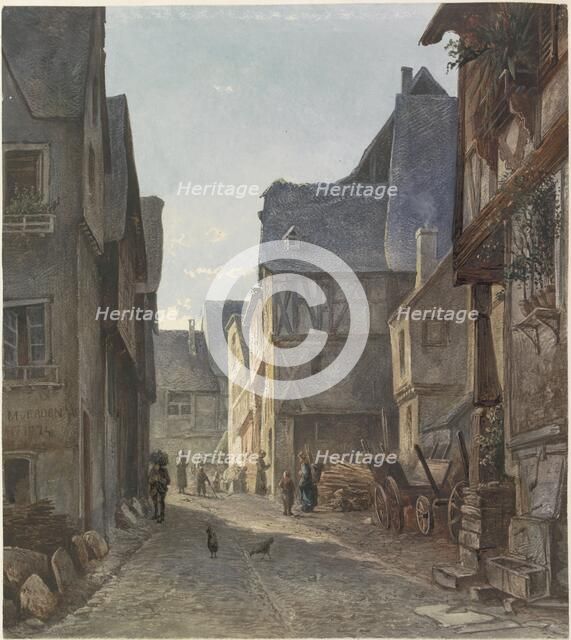 View in Pünderich, on the Mosel, 1874. Creator: Marinus van Raden.