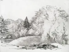 View in Richmond Park, A Small Bridge to the Right, c1826. Creator: Andrew Geddes
