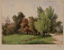 View in Roxbury, c1820-1865. Creator: David Claypoole Johnston