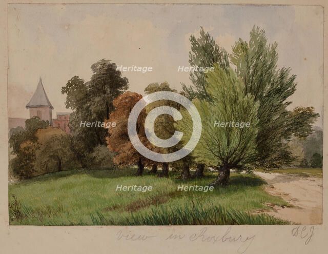 View in Roxbury, c1820-1865. Creator: David Claypoole Johnston.