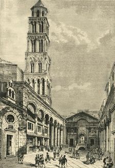 View in Spalatro, Showing the Campanile and the Peristyle of the Palace of Diocletian 1890. Creator: Unknown