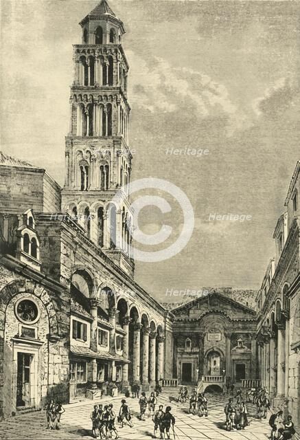 'View in Spalatro, Showing the Campanile and the Peristyle of the Palace of Diocletian', 1890.   Creator: Unknown.