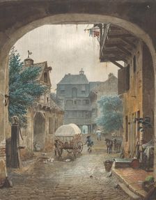 View into the Courtyard of an Inn at Colmar, 1821-77. Creator: Johann Philipp Eduard Gärtner