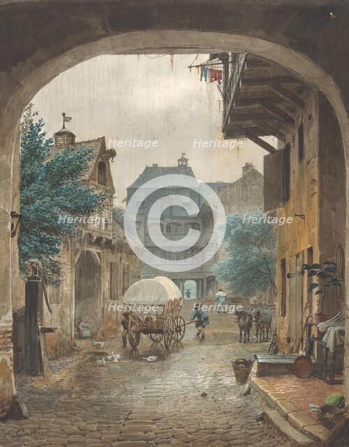 View into the Courtyard of an Inn at Colmar, 1821-77. Creator: Johann Philipp Eduard Gärtner.