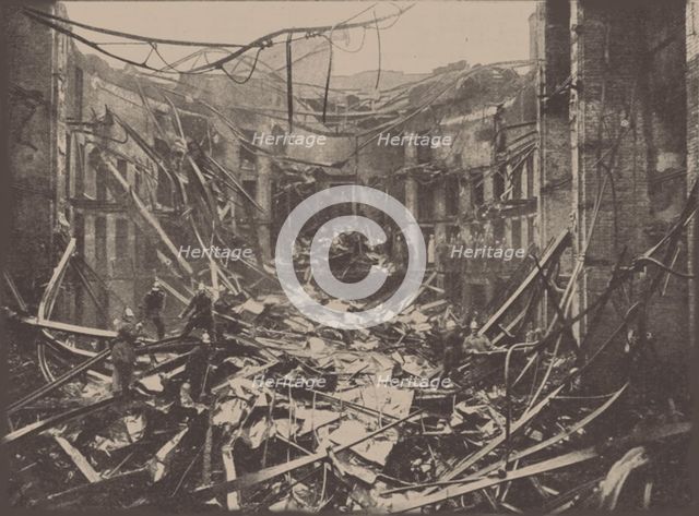 View into the ruined auditorium of the Suvorin (Maly) theatre after the fire on 20 August 1901, 1901