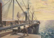 View, Looking Aft, from the Port Paddle Box of the Great Eastern, Showing the Trough..., 1865-66. Creator: Robert Charles Dudley