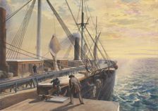 View, Looking Aft, from the Port Paddle Box of the Great Eastern, Showing the Trough..., 1865-66. Creator: Robert Charles Dudley