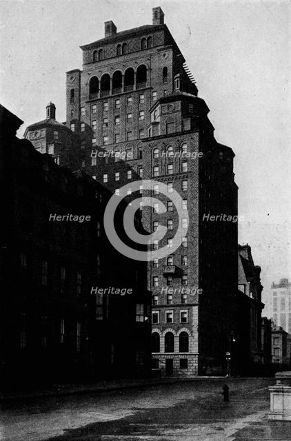 View looking south on Madison Avenue of the Fraternity Clubs Building, New York City, 1924. Artist: Unknown.