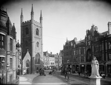 View looking towards the tower of St Lawrence's Church, Friar Street, Reading, Berkshire, 1890 Creator: Henry Taunt