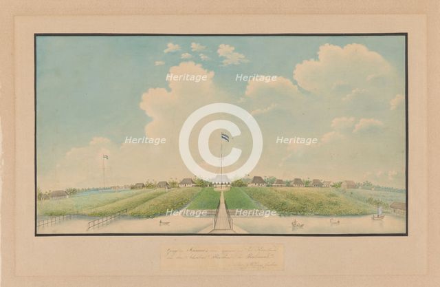 View Mariana's Oord, taken from the Dome House...Pontianak, 1800-1900.  Creator: J.E. Ljung.