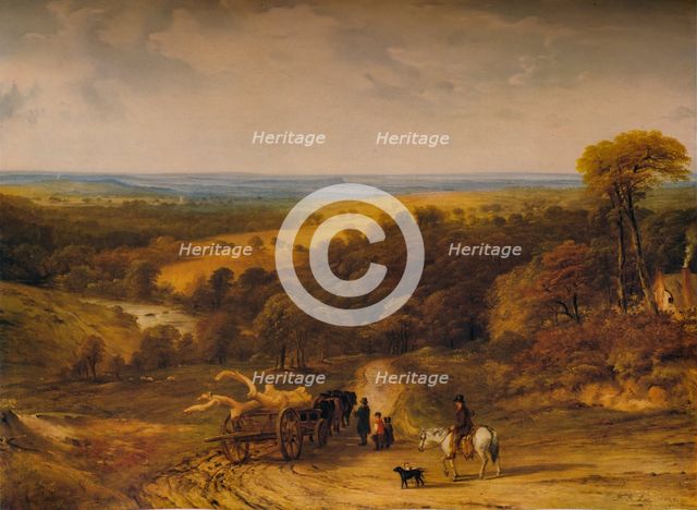 'View near Crediton, Devon',1843. Artist: Frederick Richard Lee.