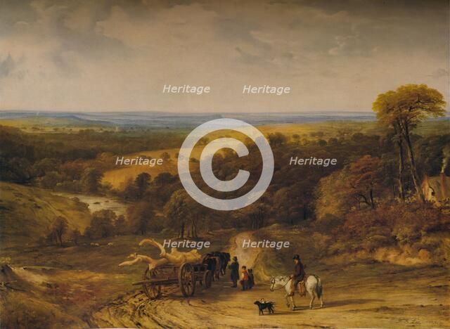 'View near Crediton, Devon',1843. Artist: Frederick Richard Lee.