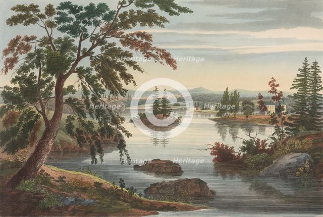 View Near Fort Miller (No. 10 (later changed to No. 9) of The Hudson River Portfolio), 1822. Creator: John Hill.
