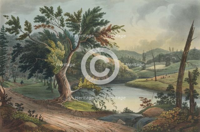 View Near Jessup's Landing (No. 3 of The Hudson River Portfolio), 1821-22. Creators: John Rubens Smith, John Hill.