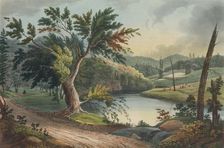 View Near Jessup's Landing (No. 3 of The Hudson River Portfolio), 1821-22. Creators: John Rubens Smith, John Hill