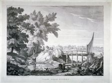 View near Putney, with the River Thames in the background, Wandsworth, London, c1850. Artist: Robert Mackreth