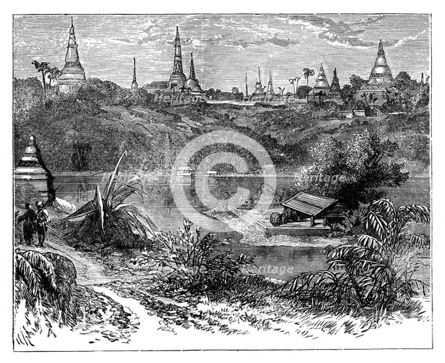 View near Rangoon, Burma, c1888. Artist: Unknown