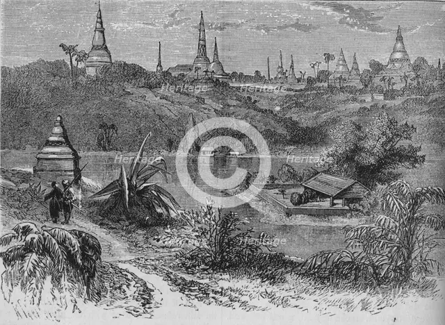 'View near Rangoon', c1880. Artist: Unknown.