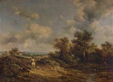 View Near Sevenoaks, Kent, with man on white horse 19th century, (1935). Artist: Richard Hilder