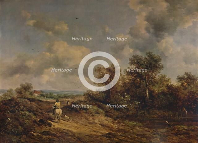 'View Near Sevenoaks, Kent, with man on white horse', 19th century, (1935). Artist: Richard Hilder.