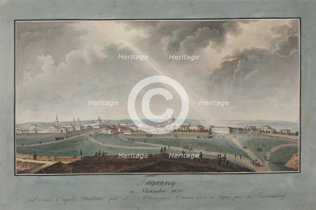 View of Taganrog on the day of the death of Emperor Alexander I on November 19, 1825, c. 1830-1840.