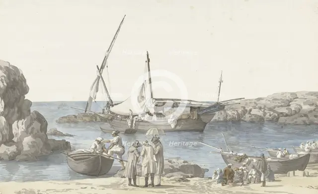 View of Taranto and harbour of Luogo Vivo, 1778. Creator: Louis Ducros.