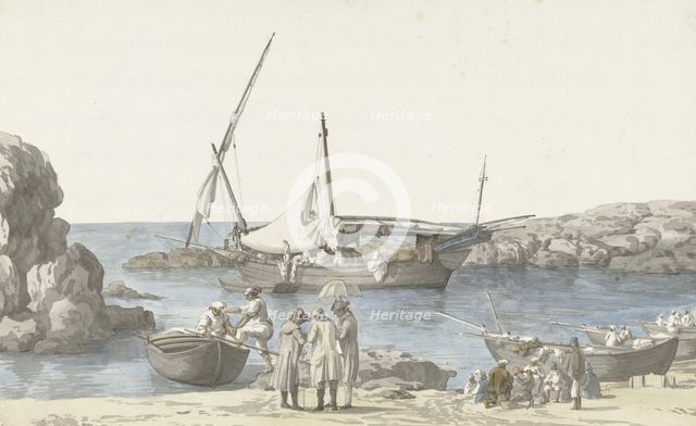 View of Taranto and harbour of Luogo Vivo, 1778. Creator: Louis Ducros.