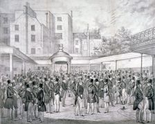 View of Tattersall's horse sale yard at Hyde Park Corner, Westminster, London, c1845. Artist: Anon