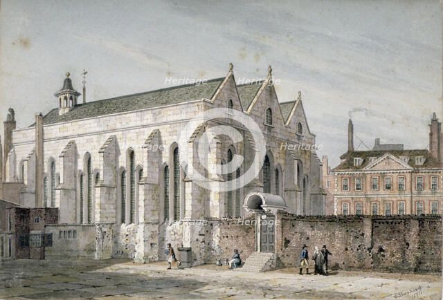 View of Temple Church, City of London, 1811.                                      Artist: George Shepherd