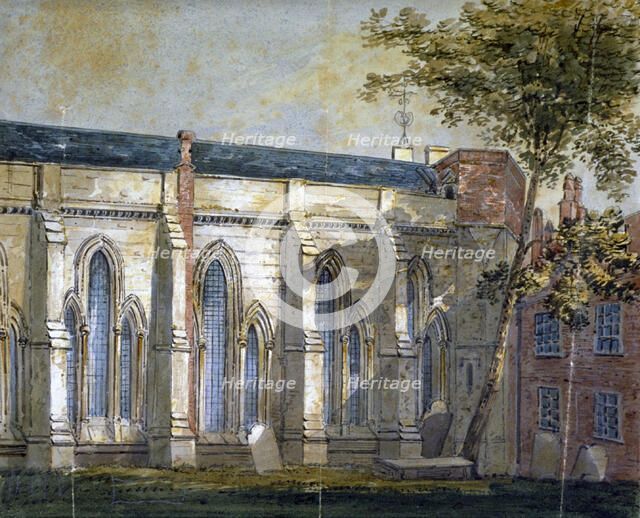 View of Temple Church, London, c1810.                                         Artist: William Pearson