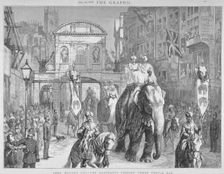 View of Temple Bar during the Lord Mayor's Day, City of London, 1876. Artist: Anon