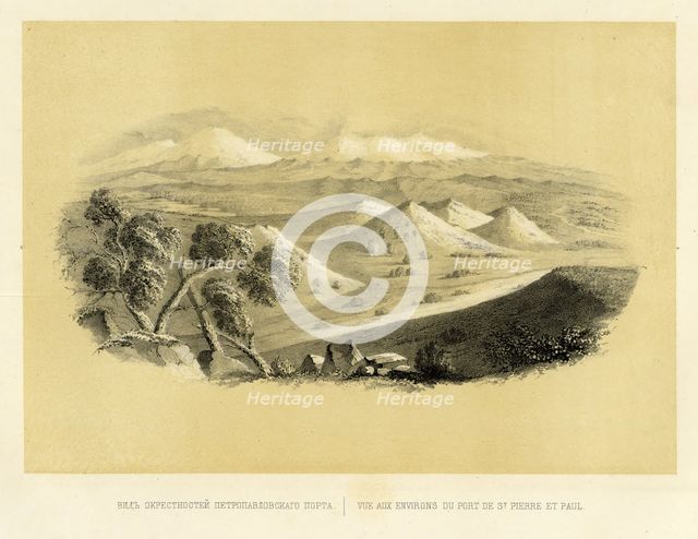 View of the Countryside near the Port of Petropavlovsk, 1856. Creator: Ivan Dem'ianovich Bulychev.