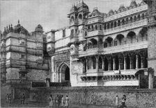 View of the Court of the Palace of Oodeypore c1891. Creator: James Grant