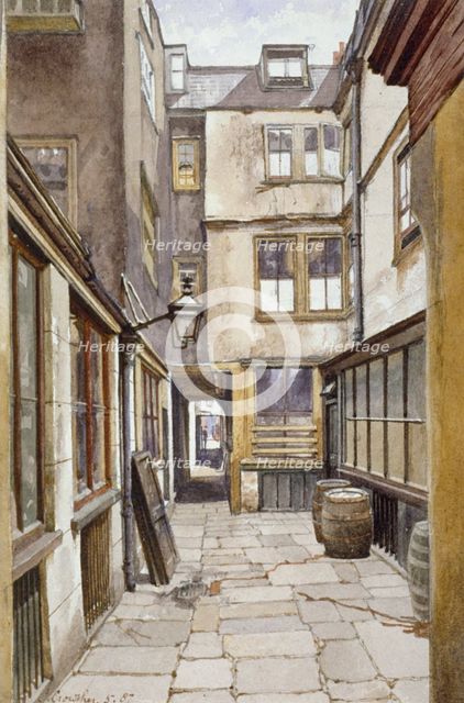 View of the court leading to the Adelphi Club, Westminster, London, 1887. Artist: John Crowther