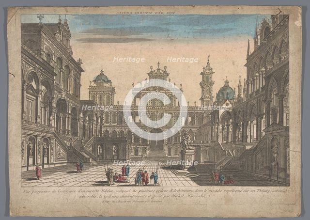 View of the courtyard of a structure, 1700-1799. Creator: Michele Marieschi.