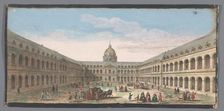 View of the courtyard of the Hôtel des Invalides in Paris, 1700-1799. Creators: Anon, Jacques Rigaud