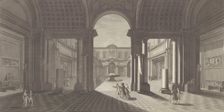 View of the courtyard of the Museo Pio-Clementino, from Veduta generale in prosp..., ca. 1790-1827. Creator: Vicenzo Feoli