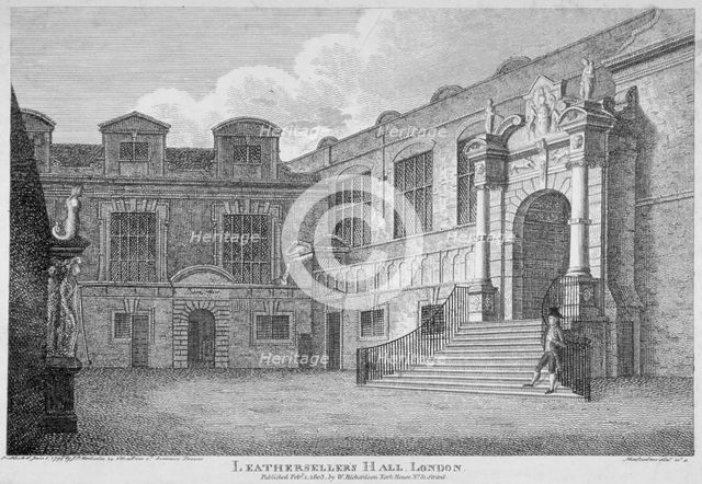 View of the courtyard, Leathersellers' Hall, City of London, 1803. Artist: James Peller Malcolm
