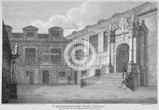 View of the courtyard, Leathersellers' Hall, City of London, 1803. Artist: James Peller Malcolm