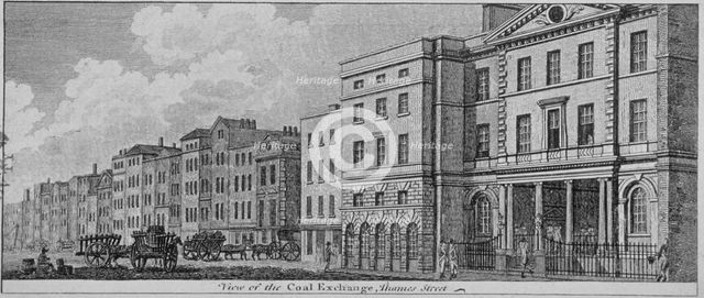 View of the Coal Exchange on Thames Street, City of London, 1794. Artist: Anon