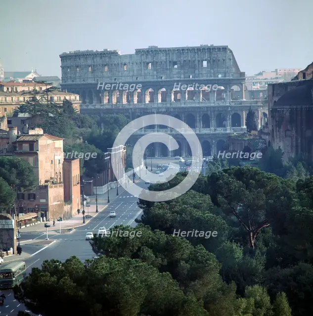 View of the Colosseum from the Victor Emmanuel II monument, 1st century. Artist: Unknown