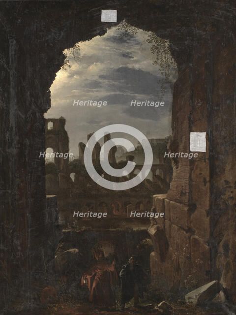 View of the Colosseum in Moonlight, 1826-1839. Creator: Franz Ludwig Catel.