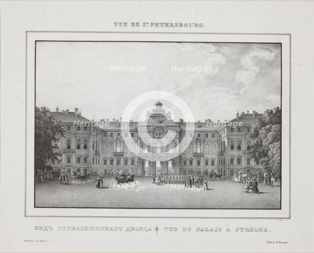 View of the Constantine Palace in Strelna near St. Petersburg, 1833.