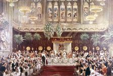 View of the Coronation luncheon for King George V and Queen Mary consort, London, 1911. Artist: Anon