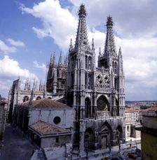 View of the Cathedral of Burgos, begun in 1221 and completed in the 15th century